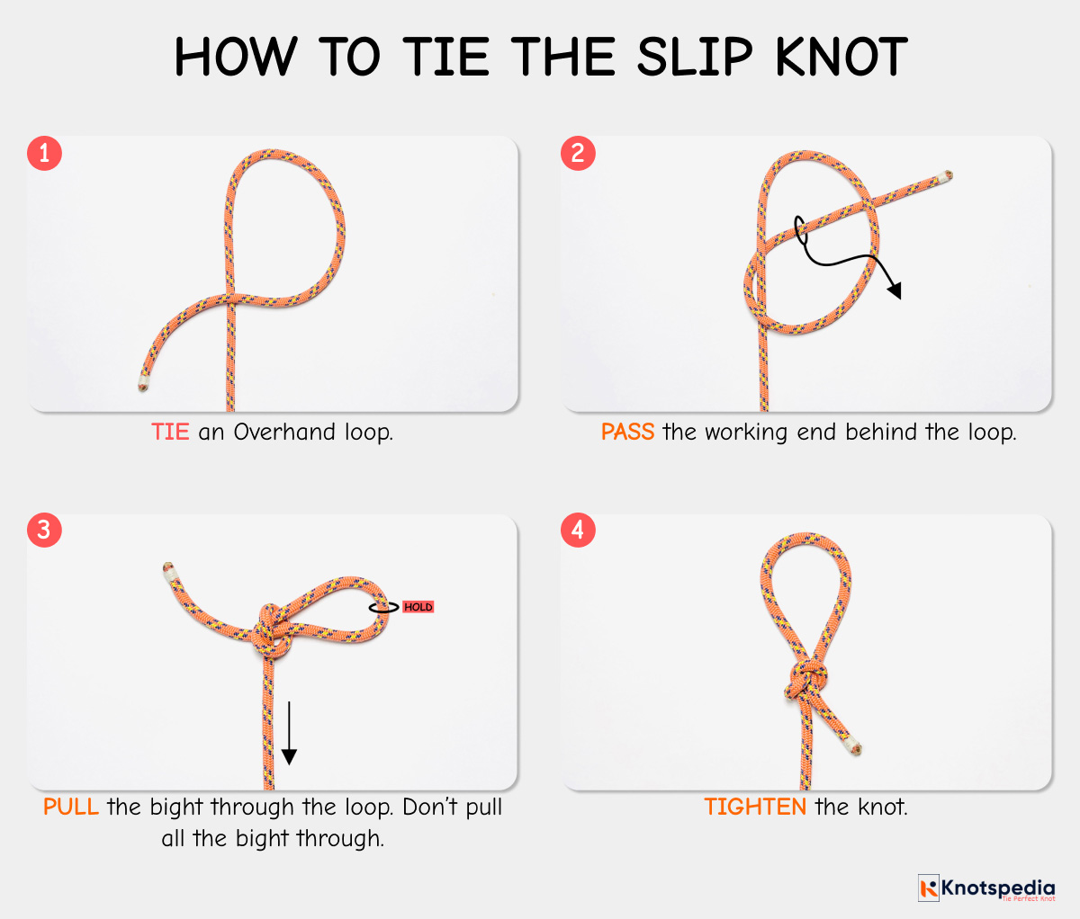slip knot diagram how to tie a slip knot step by step knotspedia
