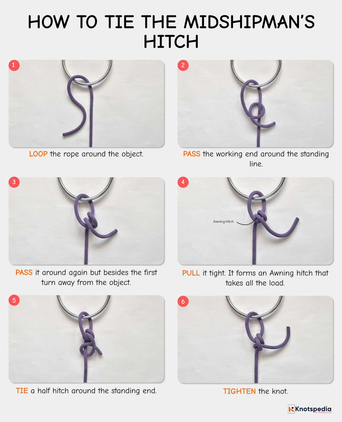 midshipmans hitch how to tie the midshipmans hitch knotspedia