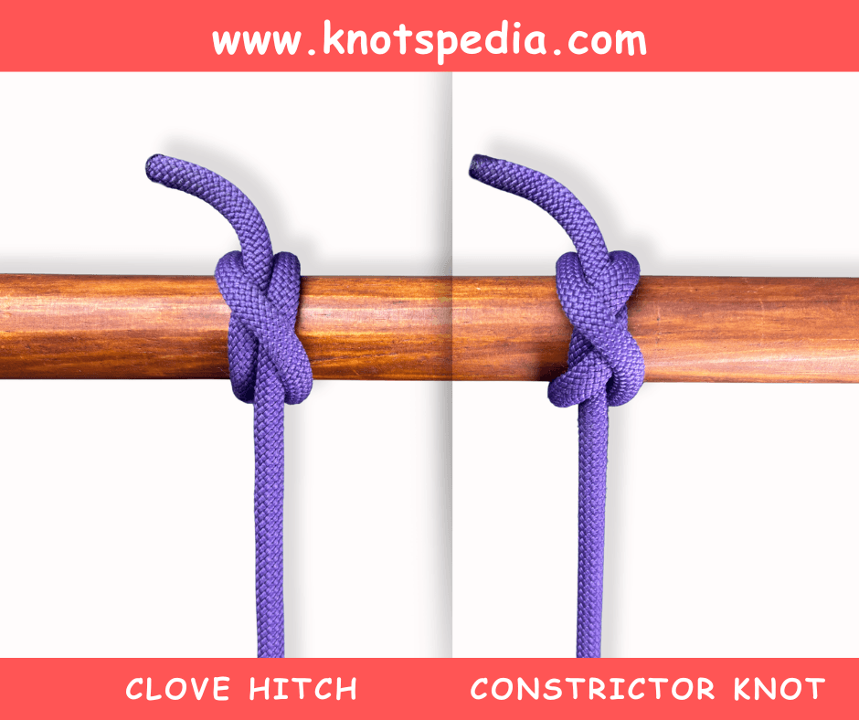 CLOVE HITCH VERSUS CONSTRICTORR KNOT CLOVE HITCH VERSUS CONSTRICTORR KNOT