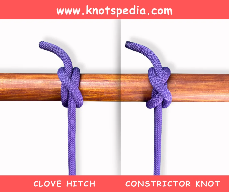 CLOVE HITCH VERSUS CONSTRICTORR KNOT