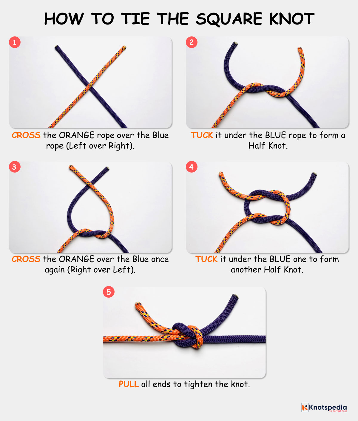 square knot diagram how to tie the square knot step by step knotspedia