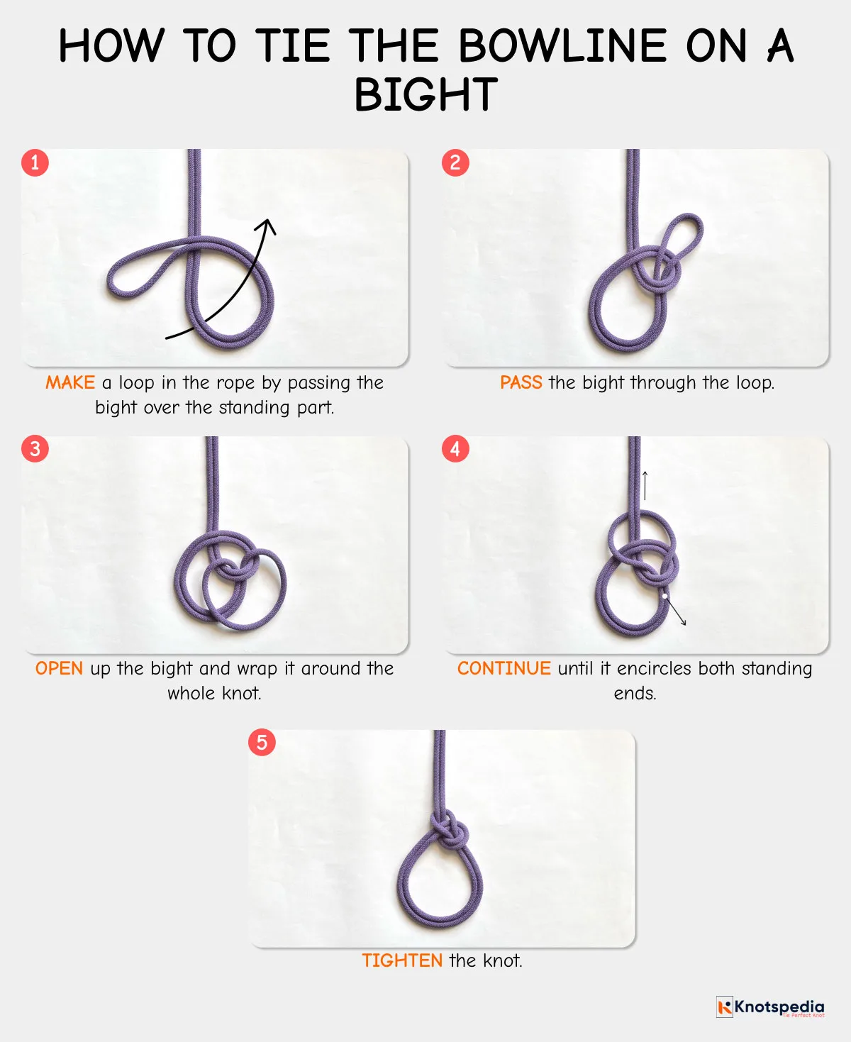 Bowline on a bight knotspedia how to tie the bowline on a bight step by step