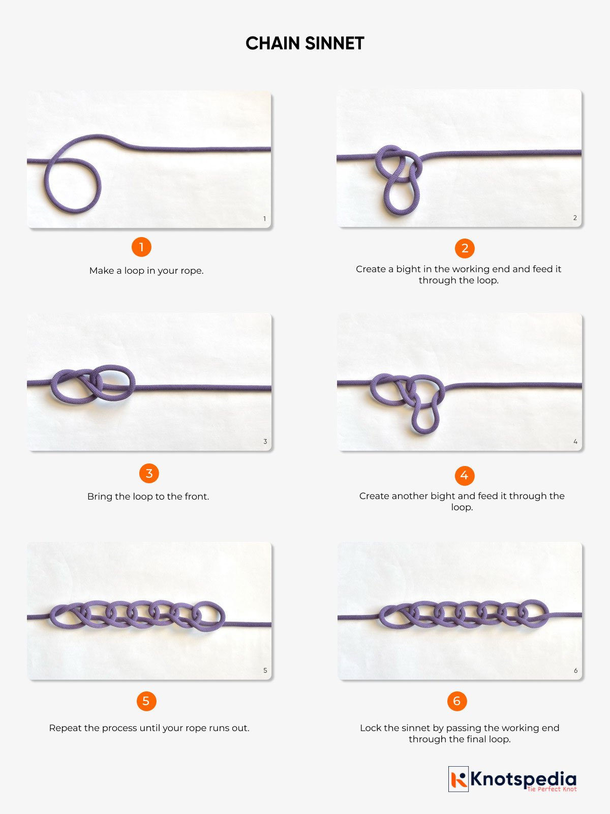 CHAIN SINNET KNOT STEP BY STEP