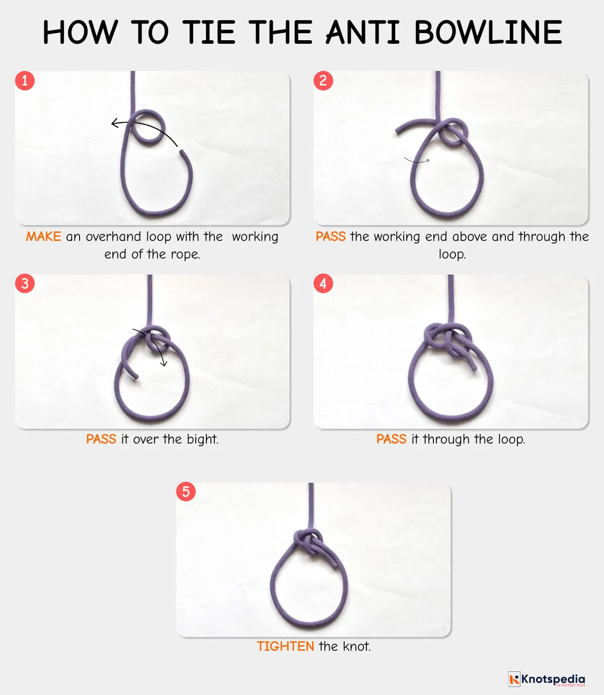 anti bowline how to tie the anti bowline knot eskimo bowline knotspedia