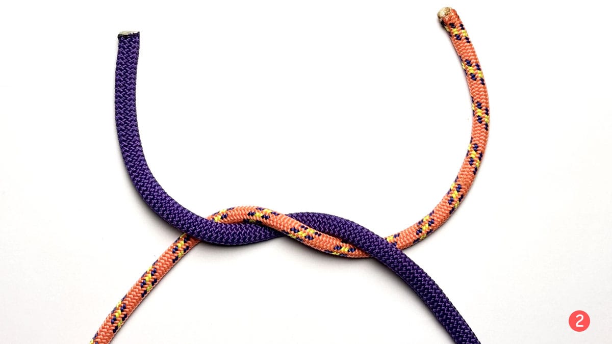 granny knot step 2 how to tie a granny knot knotspedia 1
